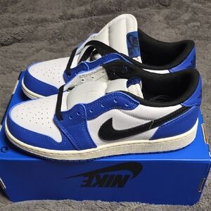 Nike Royal Blue and White Low Tops